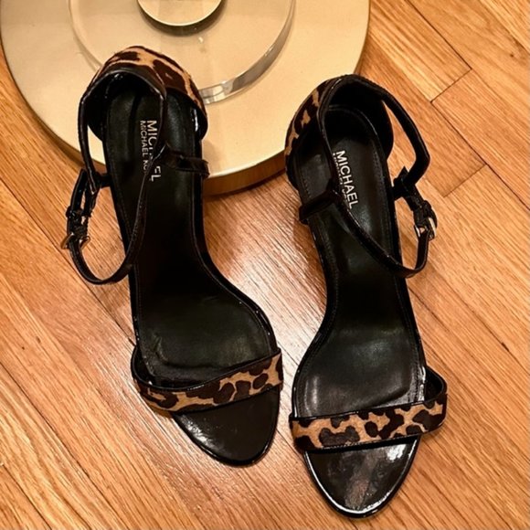 Michael Kors Shoes Michael Kors Leopard Print Strappy High Heel